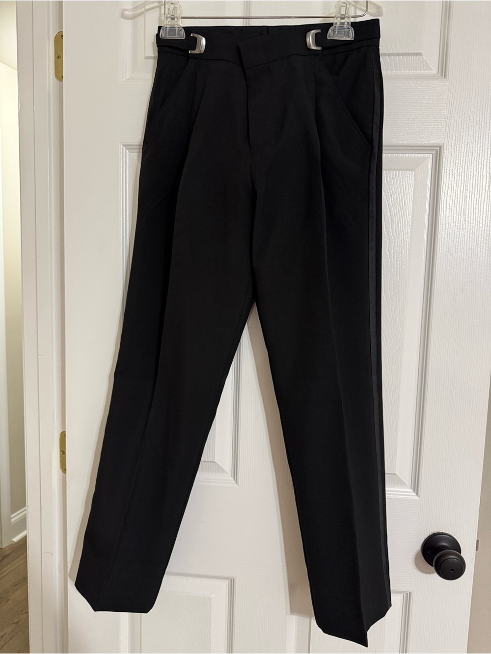 Boy’s tuxedo pants black with adjustable waist- 28S.